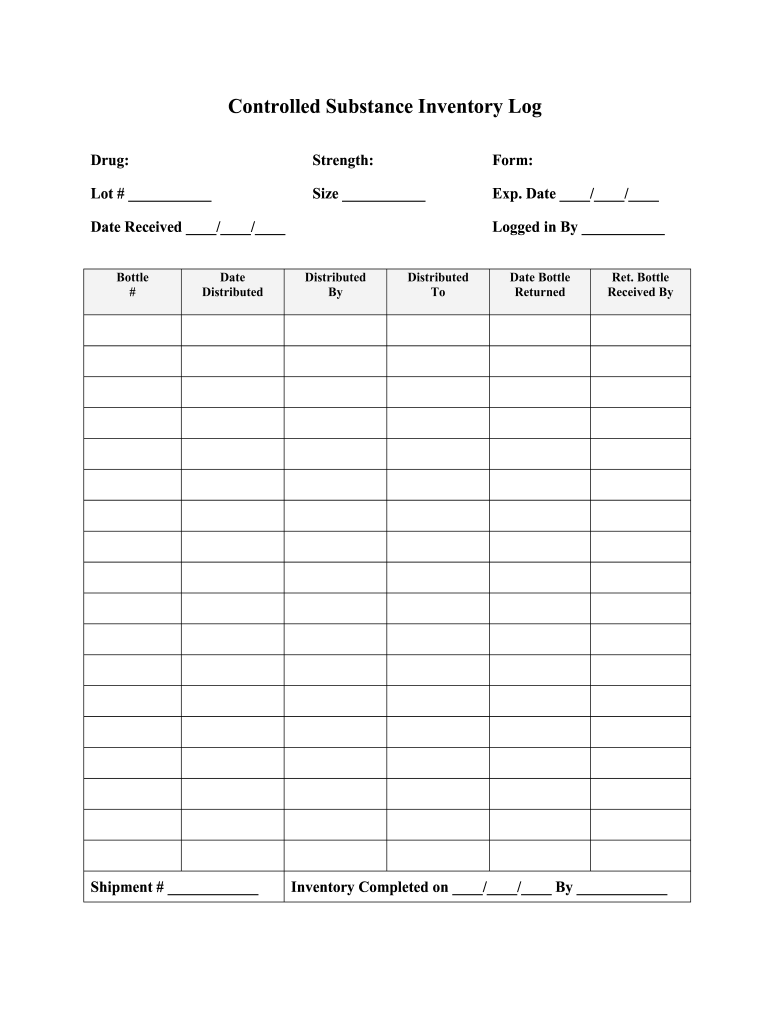 Controlled Substance Inventory Log Fill Out Sign Online DocHub