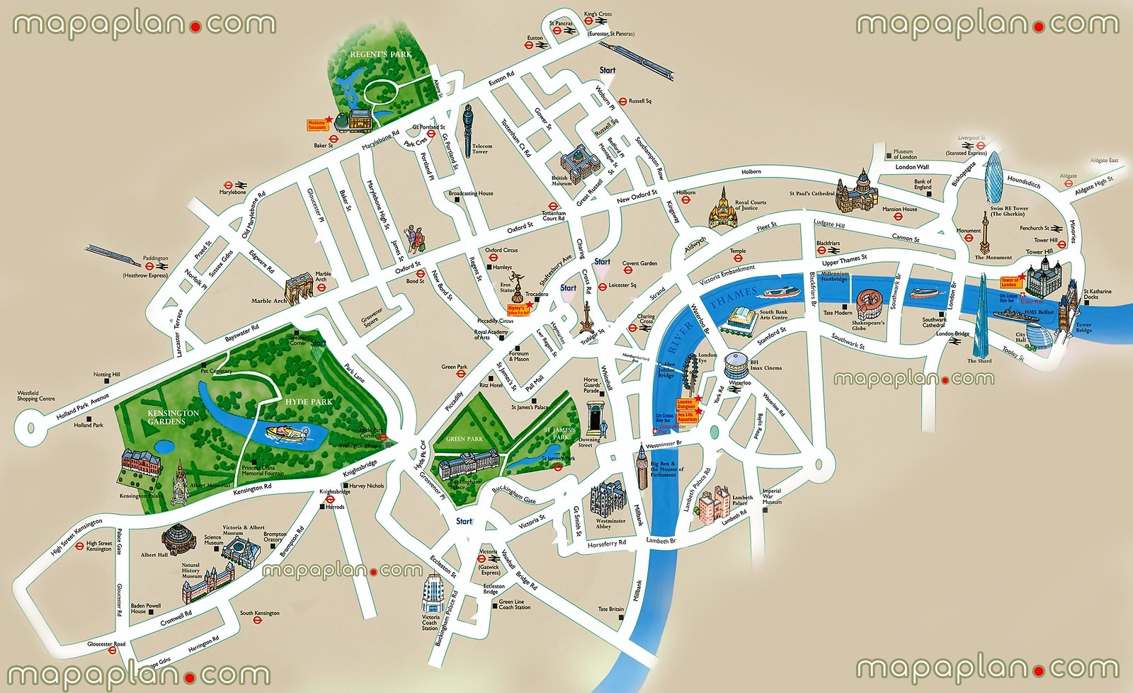Free Printable Tourist Map London
