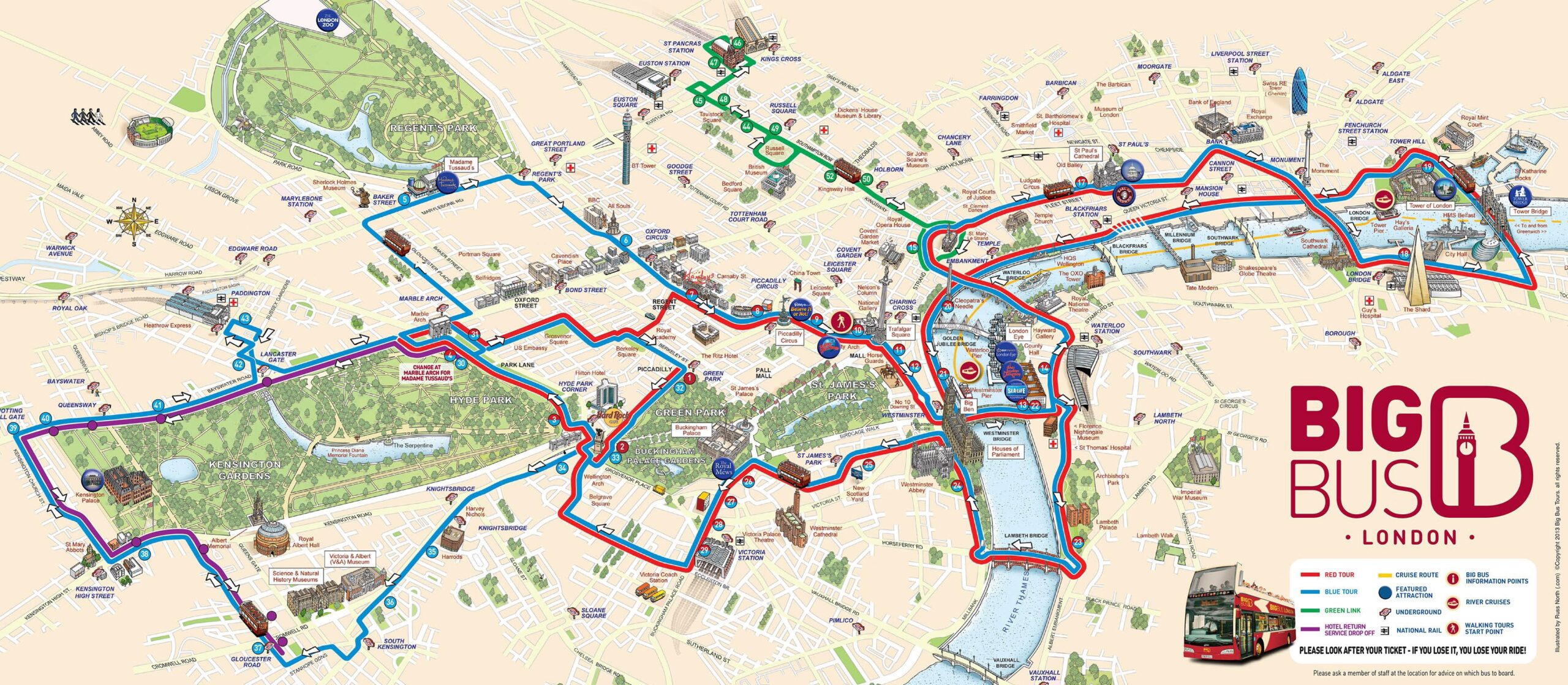 Map Of London Tourist Attractions Sightseeing Tourist Tour