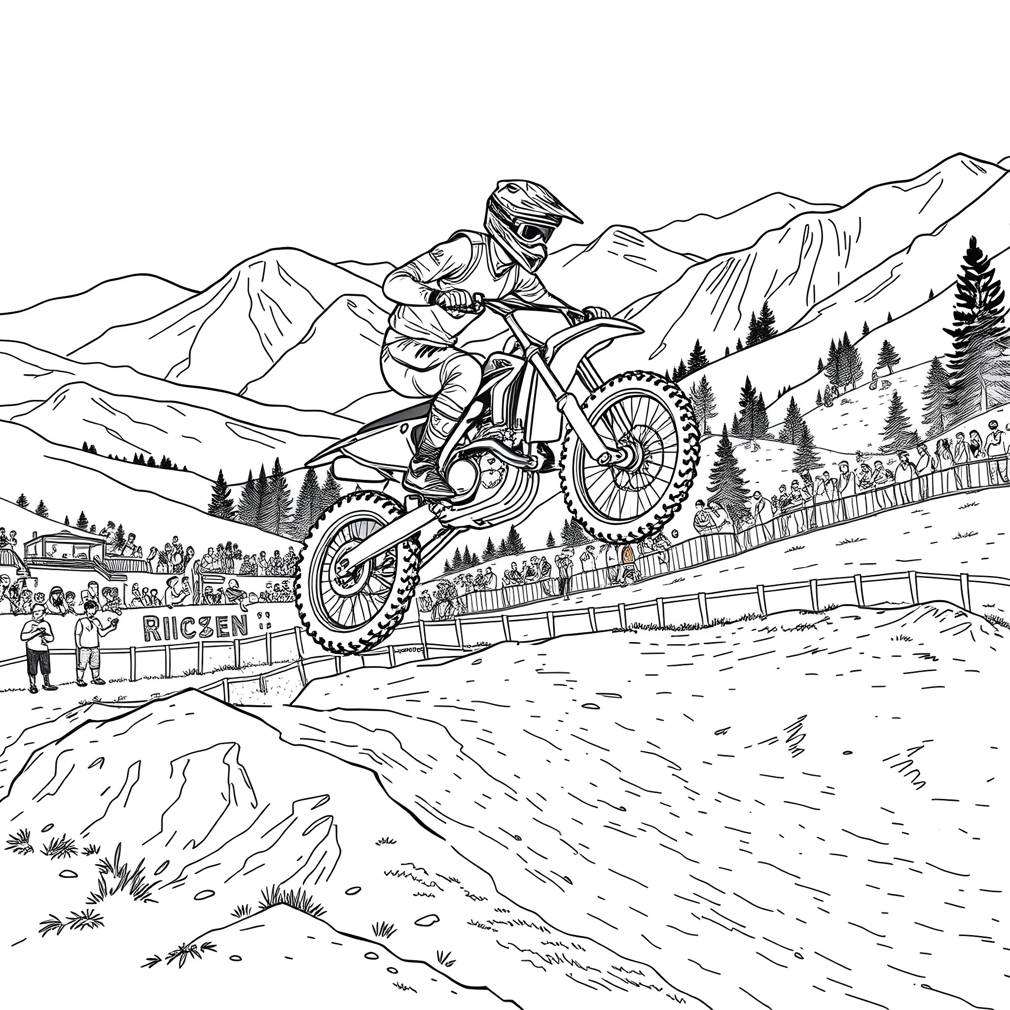 Dirt Bike Printable Coloring Page