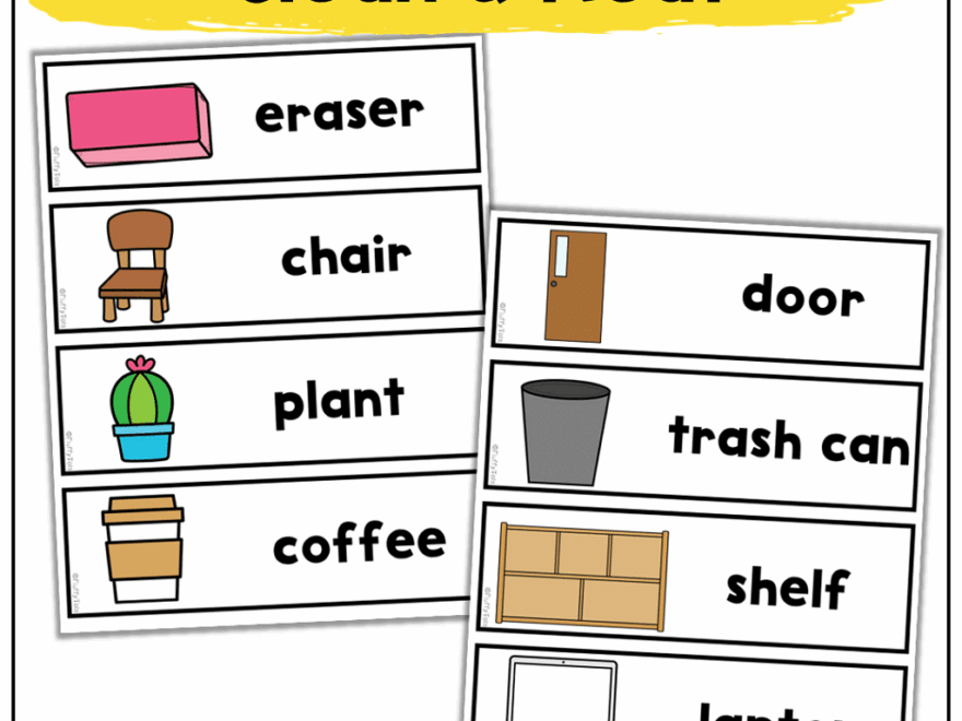 100 Fun Classroom Labels With Pictures For Back To School Preschool FluffyTots