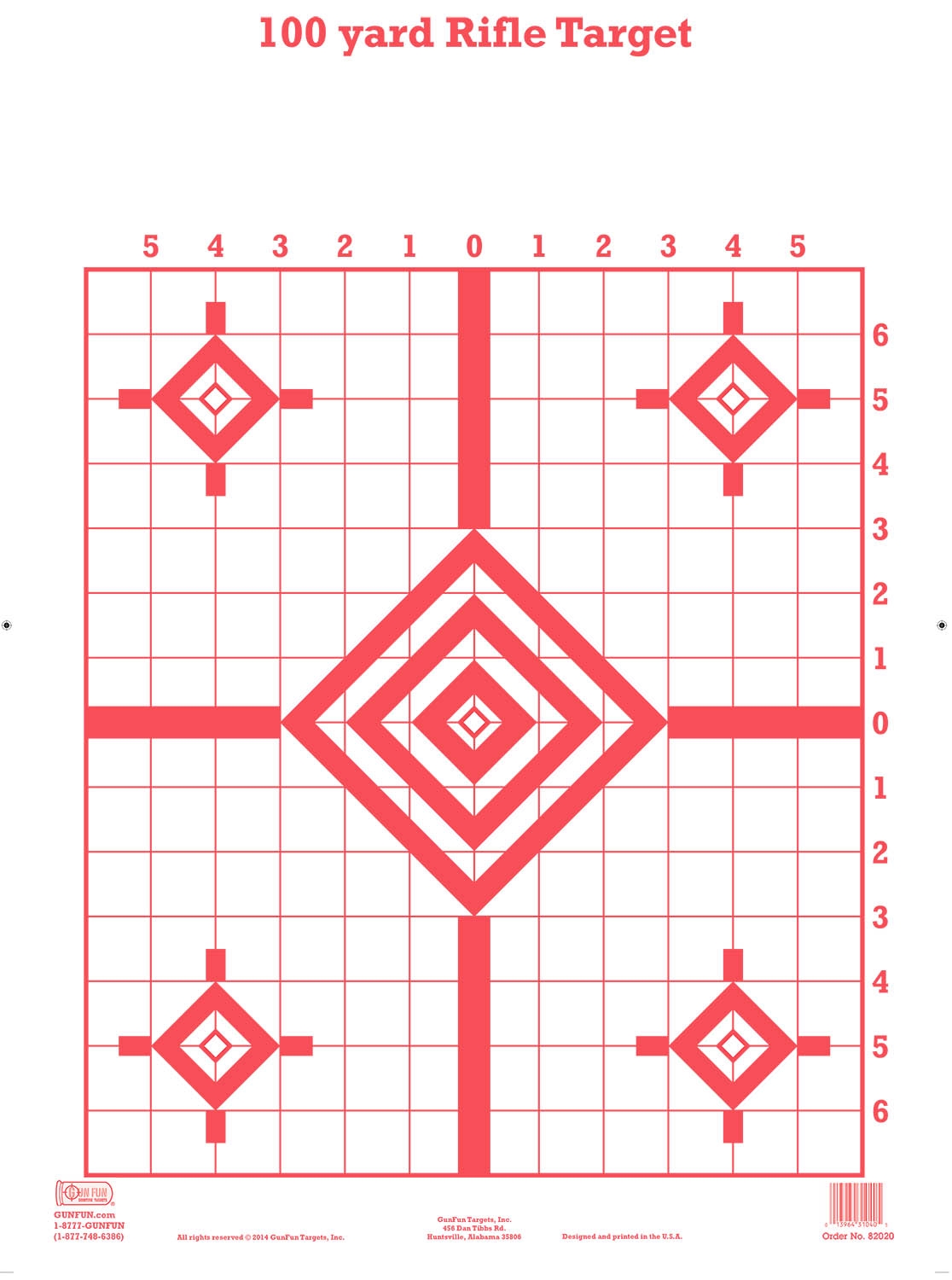 100 Yd Rifle Target 82030 GunFun Targets Inc 