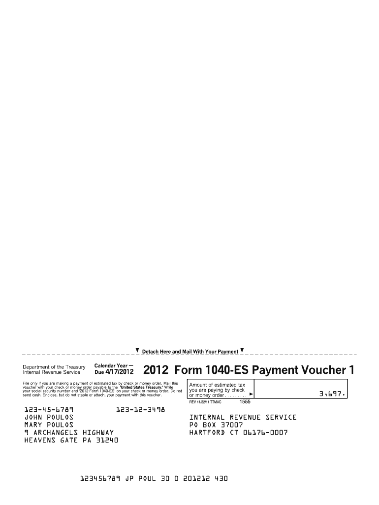 1040 Es Payment Voucher Fill Out Sign Online DocHub