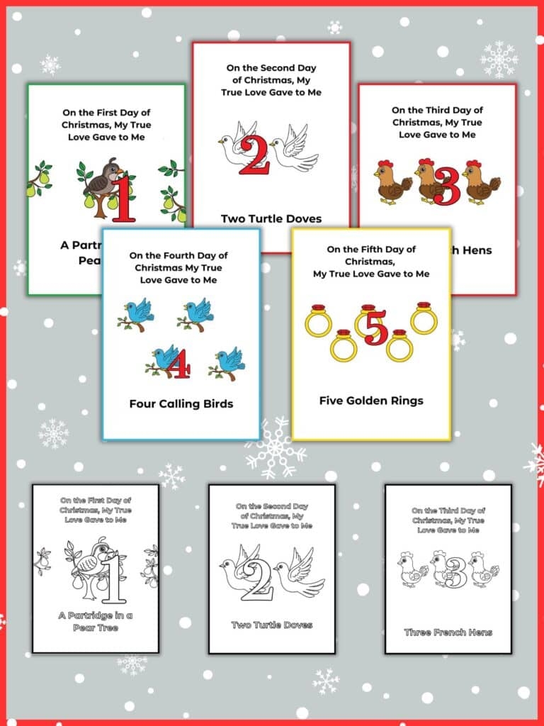 12 Days Of Christmas Cards Printable Free Healing Home