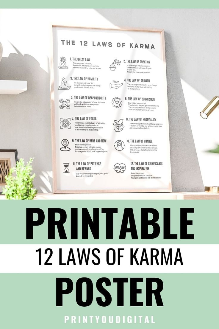 12 Laws Of Karma Printable