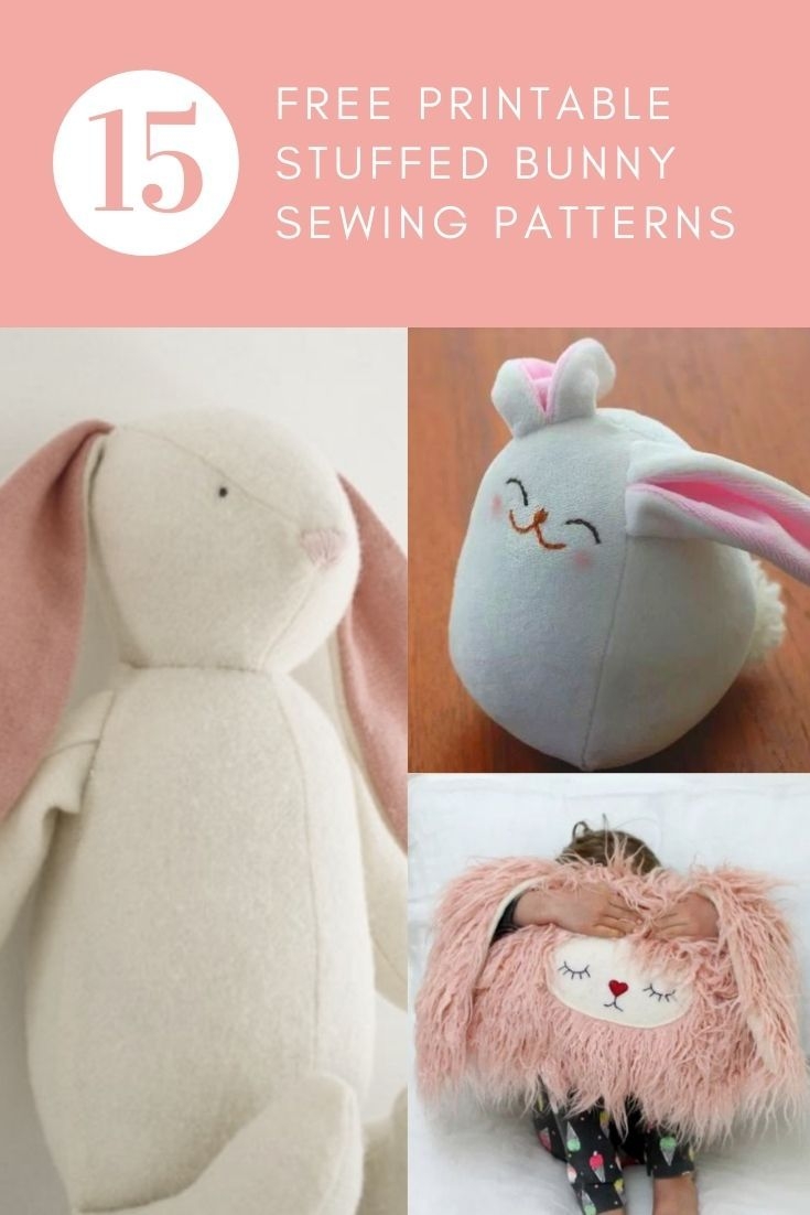 15 Free Printable Stuffed Bunny Sewing Patterns Round Up 