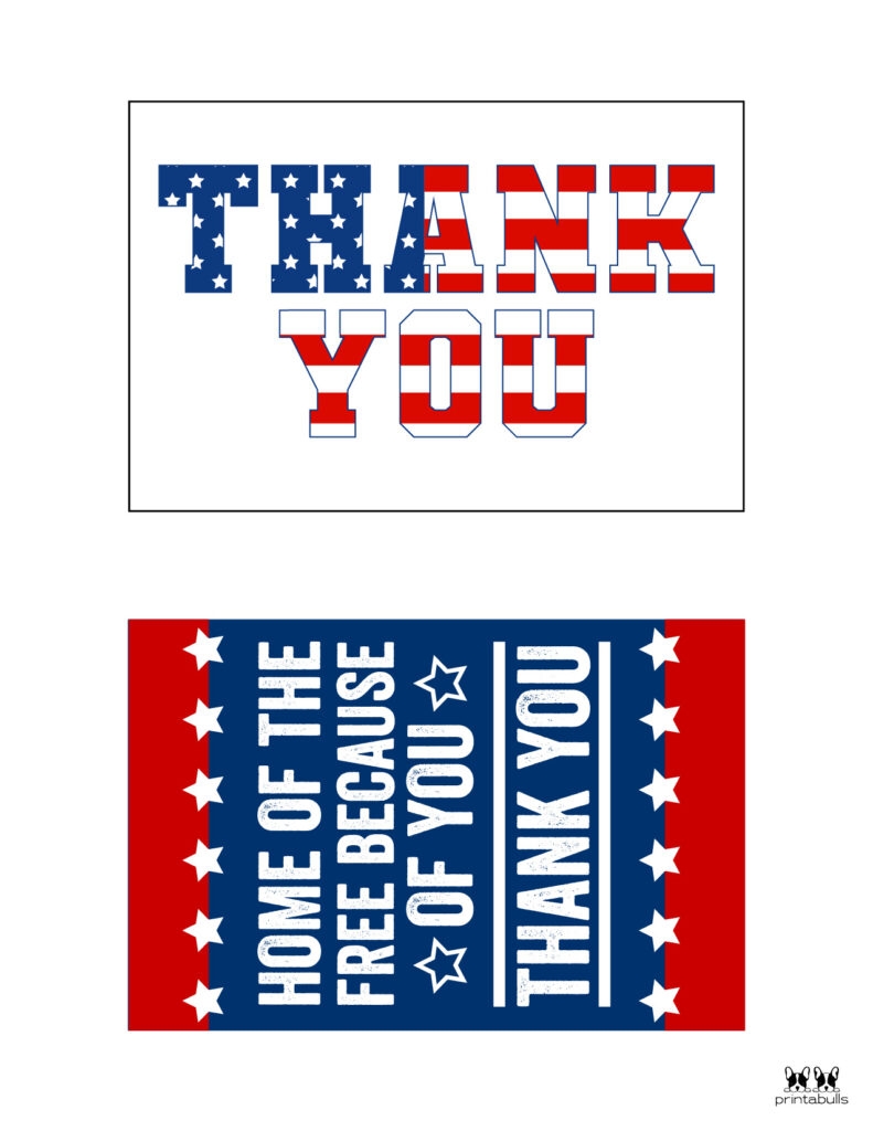 Thank You For Your Service Printable Cards