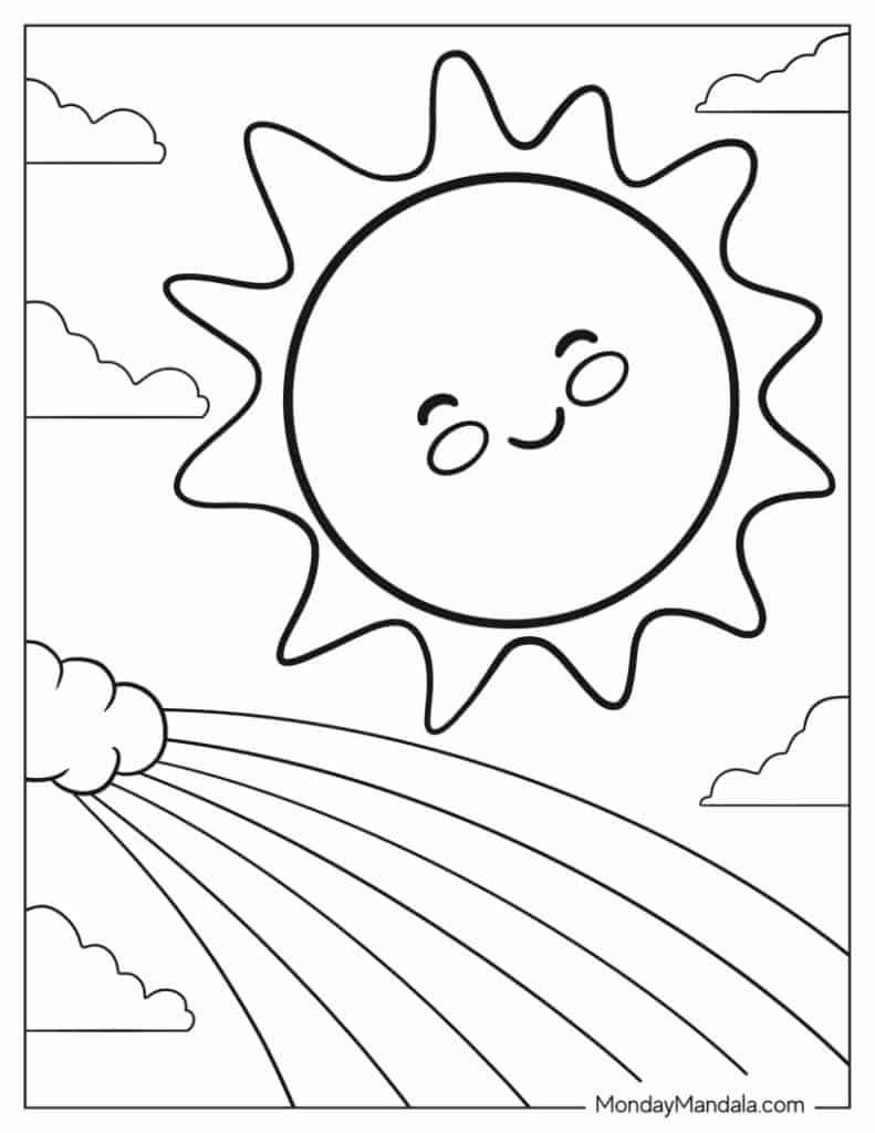 20 Sun Coloring Pages Free PDF Printables 