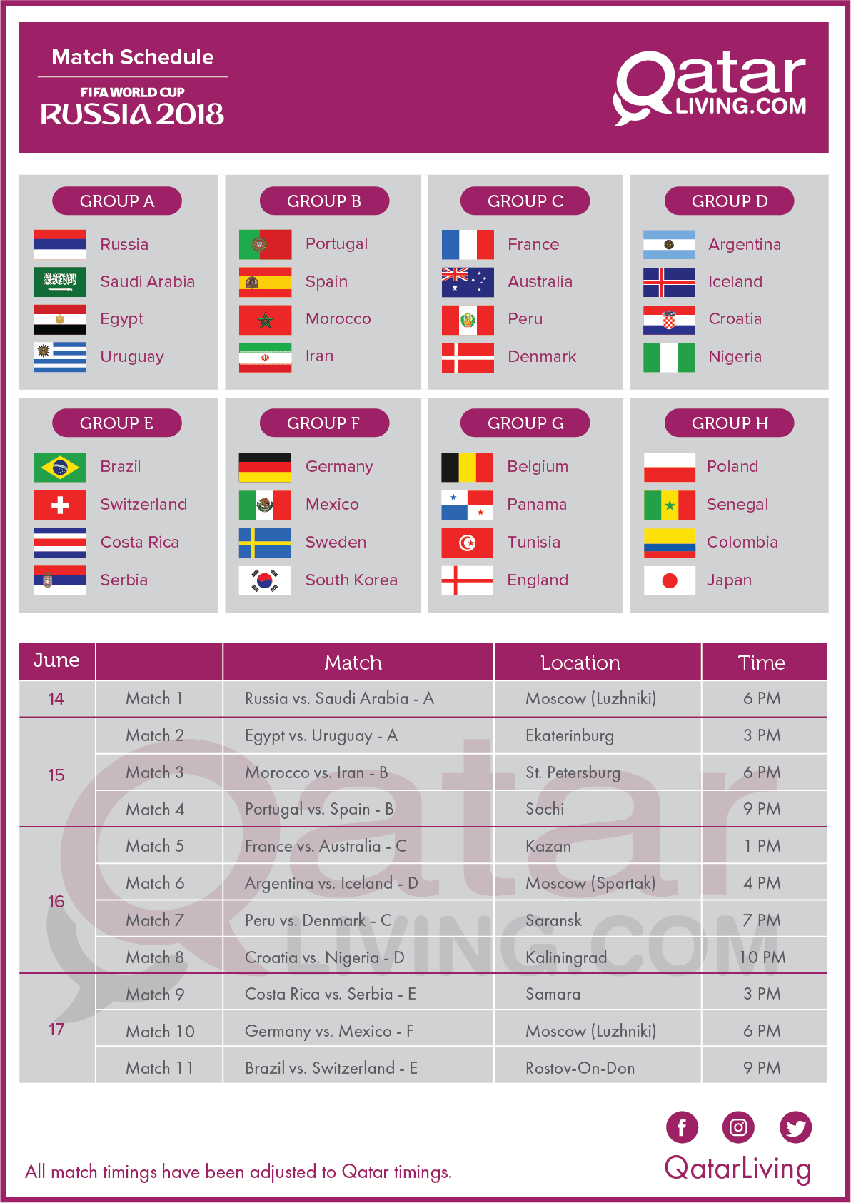 Printable World Cup Schedule Pacific Time