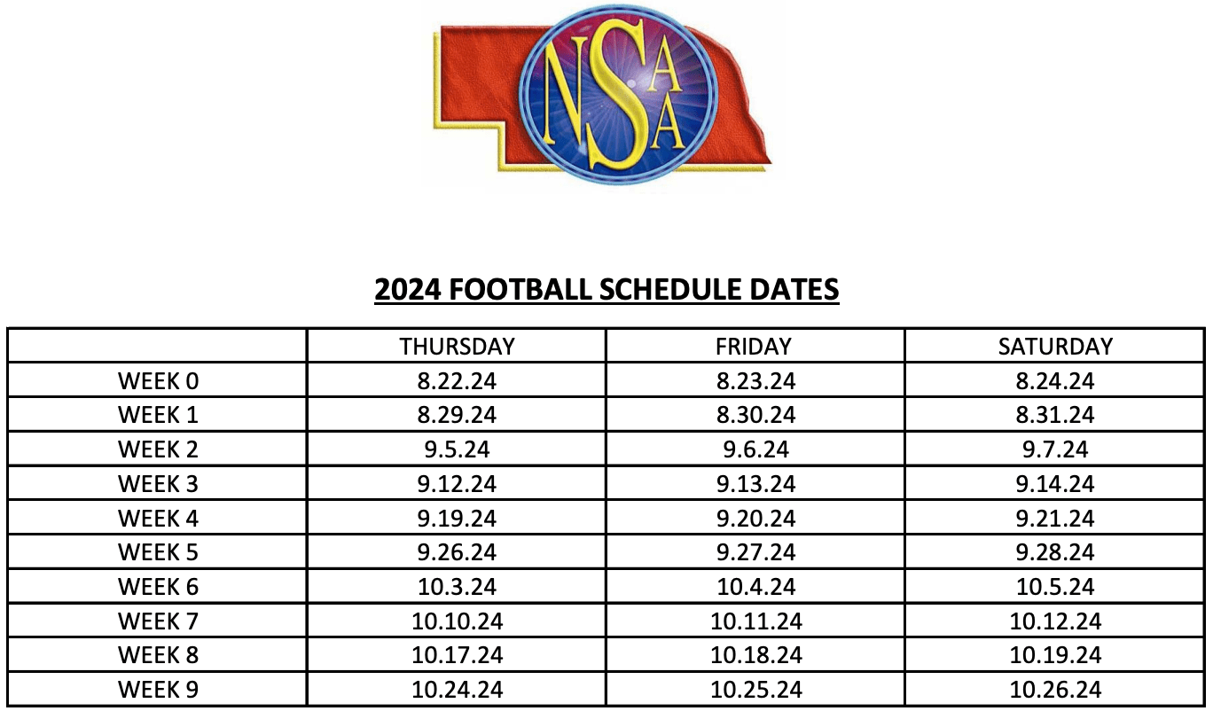 2024 NEBHSFB Schedules Nebraska HS Football