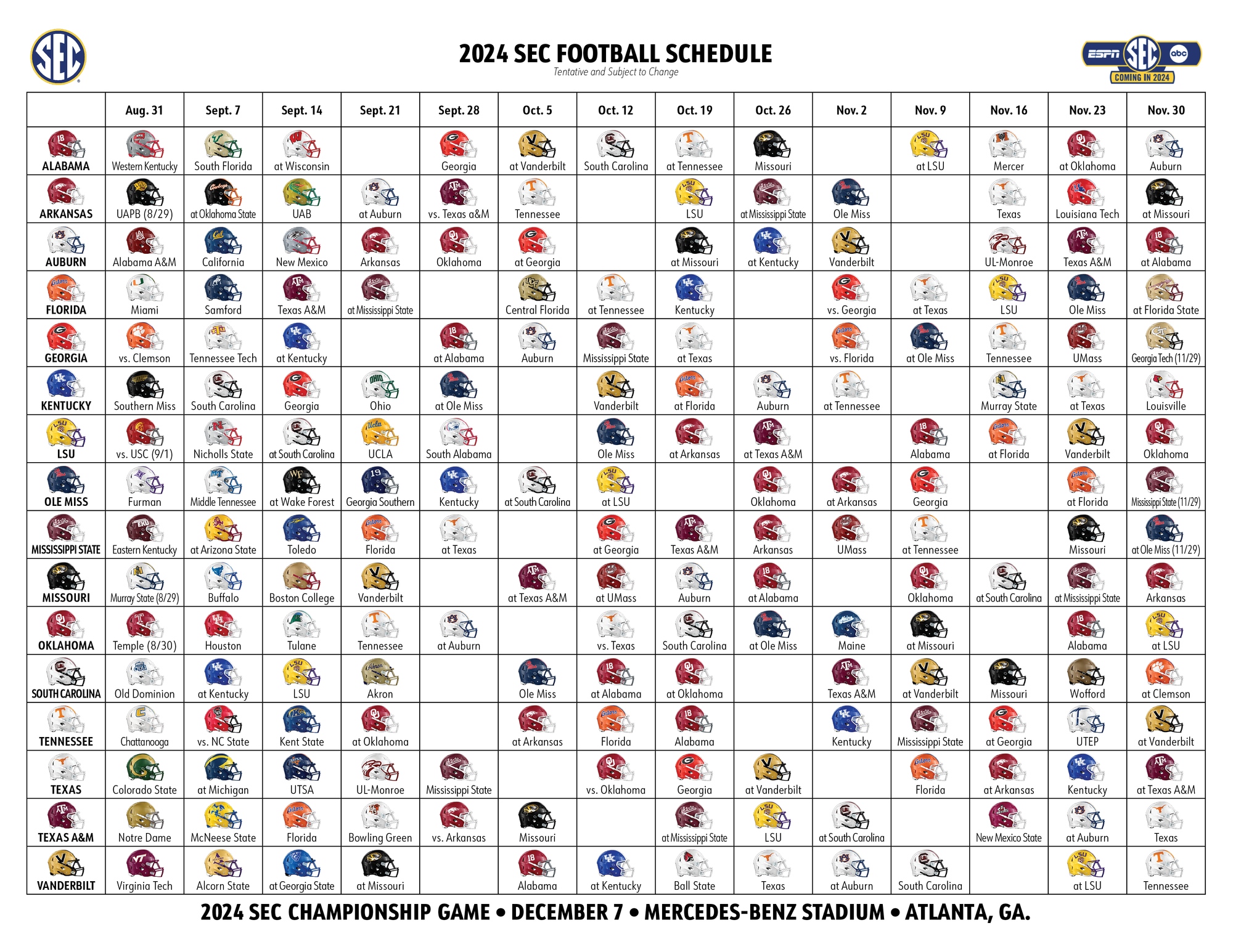 Printable Sec Football Schedule 2025