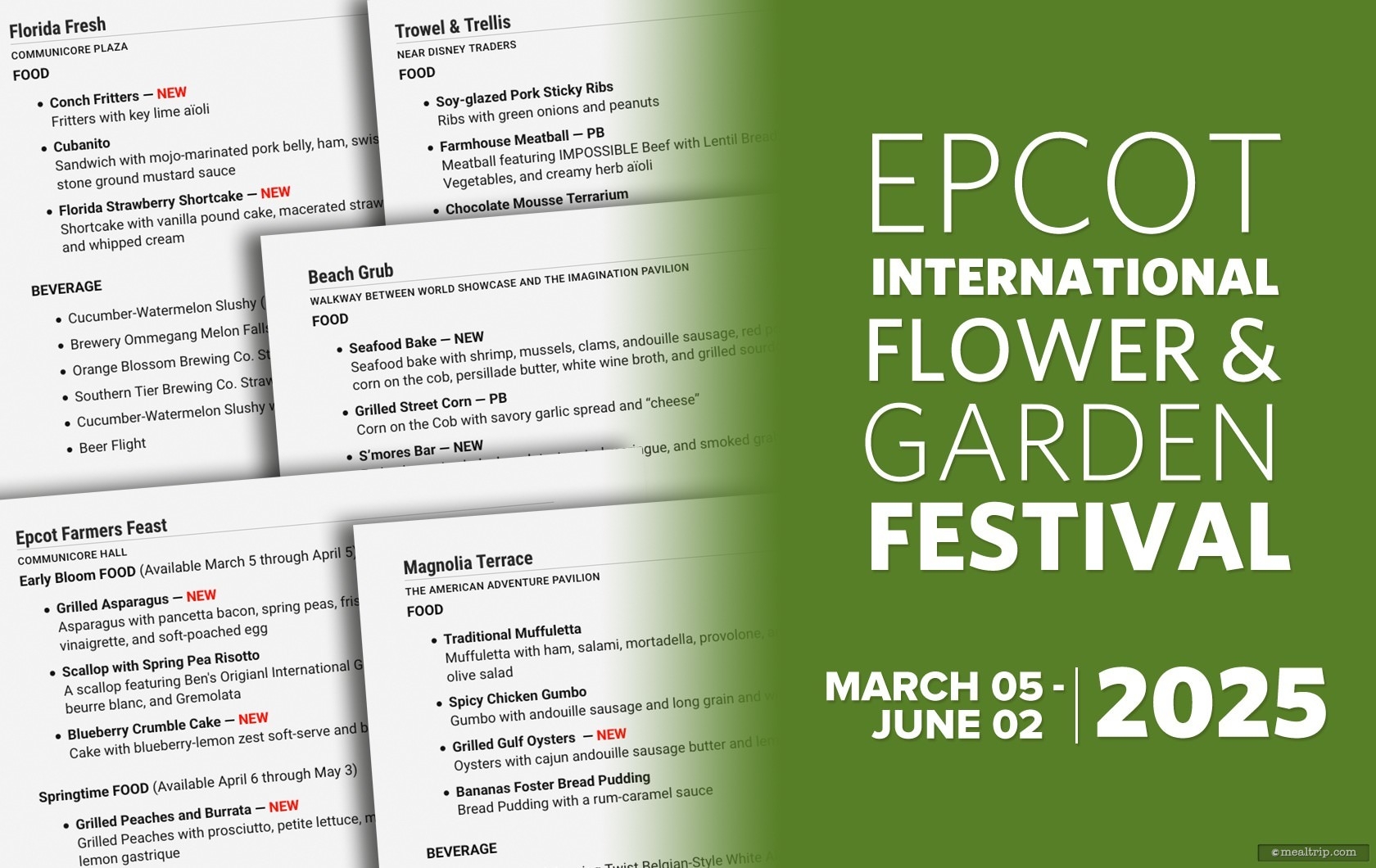 2025 Epcot International Flower Garden Festival Food Booth Menu Items Epcot Flower Garden Festival