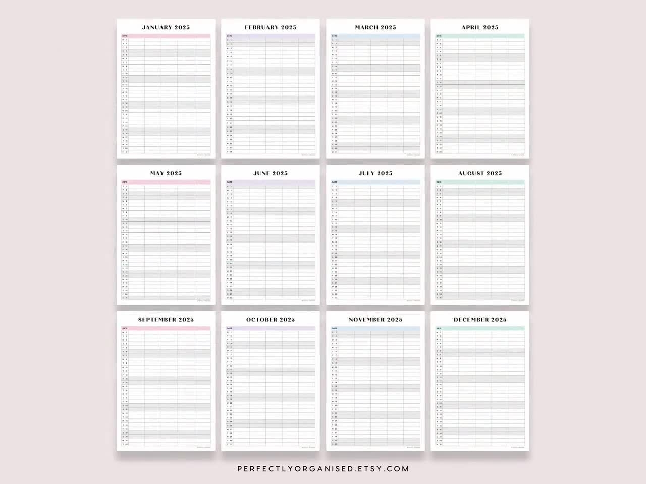 2025 Familienkalender Familienplaner 2025 Familienplaner 2025 Tischkalender 2025 Monatskalender 2025 Pastell A3 A4 Letter DRUCKBAR Etsy de