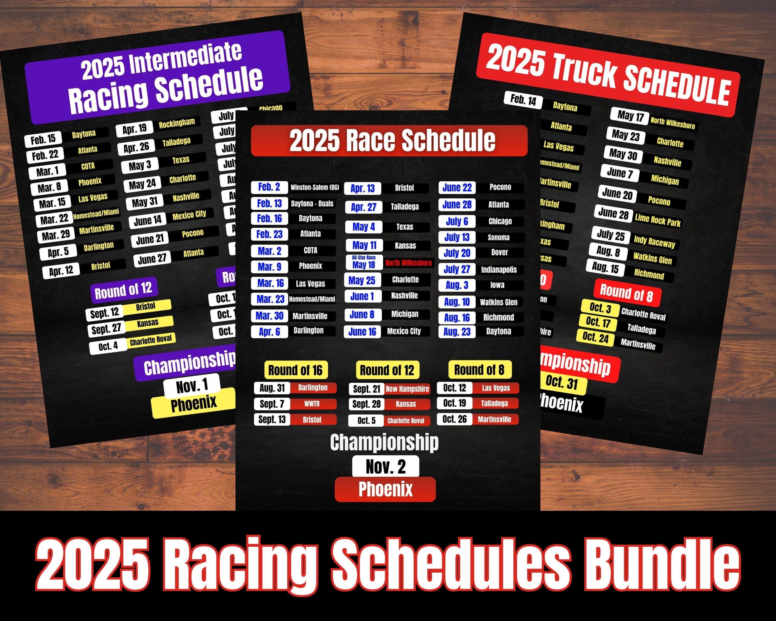 2025 Nascar Race Schedule Stock Car Racing 2025 Schedule Race Fan PDF Printable Schedule Nascar Fan Etsy