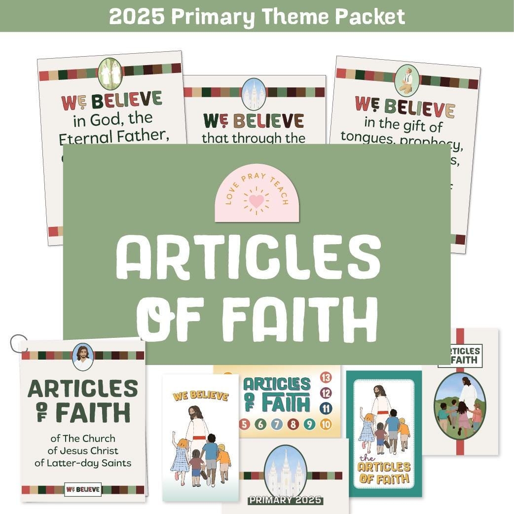 2025 Primary Theme Articles Of Faith Etsy Canada