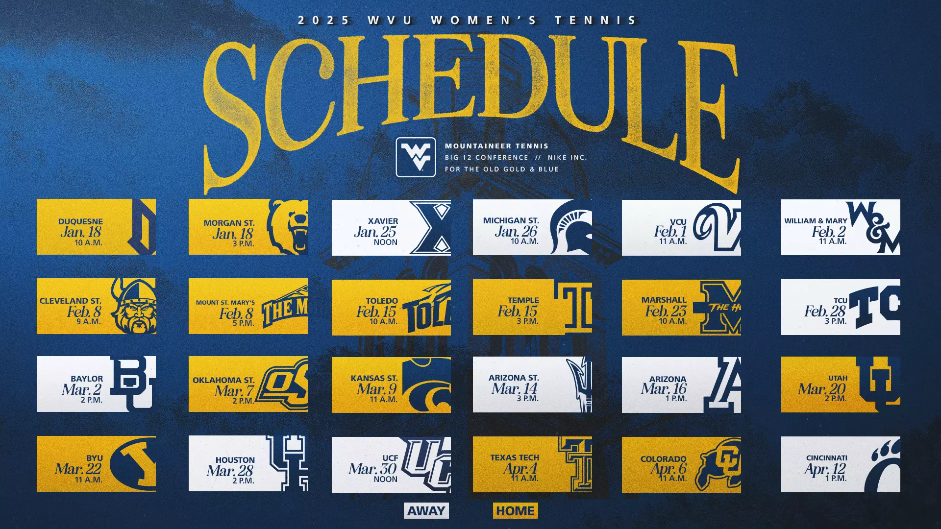 2025 Spring Schedule Announced For Tennis West Virginia University Athletics
