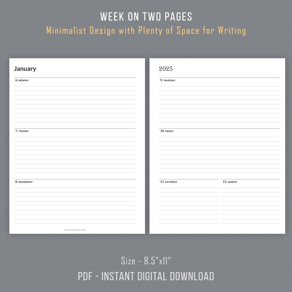 Free Printable Weekly Planner 2025