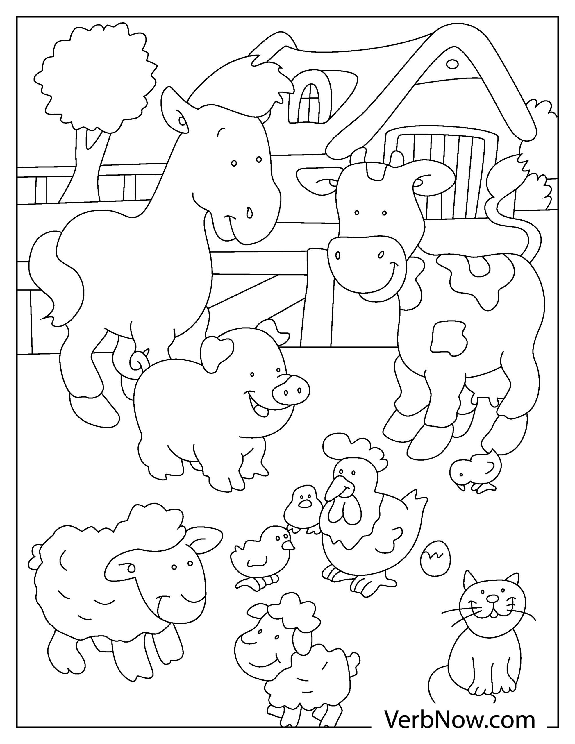 22 Free Farm Animals Coloring Pages For Download Printable PDF 