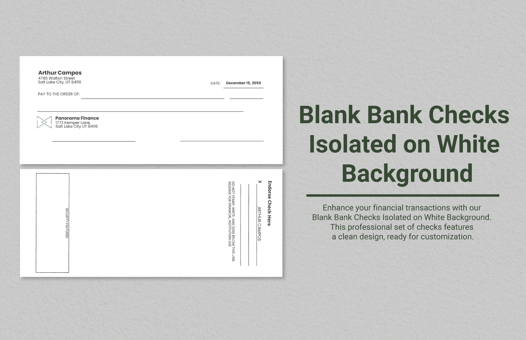 Downloadable Printable Fillable Blank Check Template