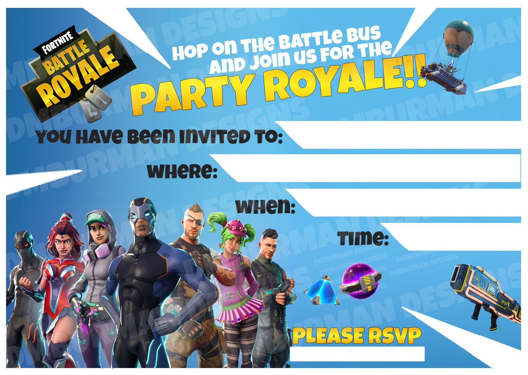 30 Forrnite Ideas Fortnite Printable Birthday Invitations Free Printable Birthday Invitations