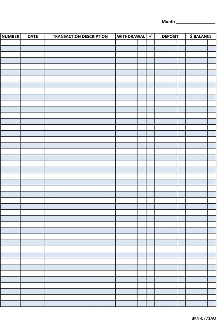 39 Checkbook Register Templates 100 Free Printable TemplateLab