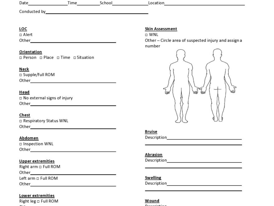 39 Printable Nursing Assessment Forms Examples