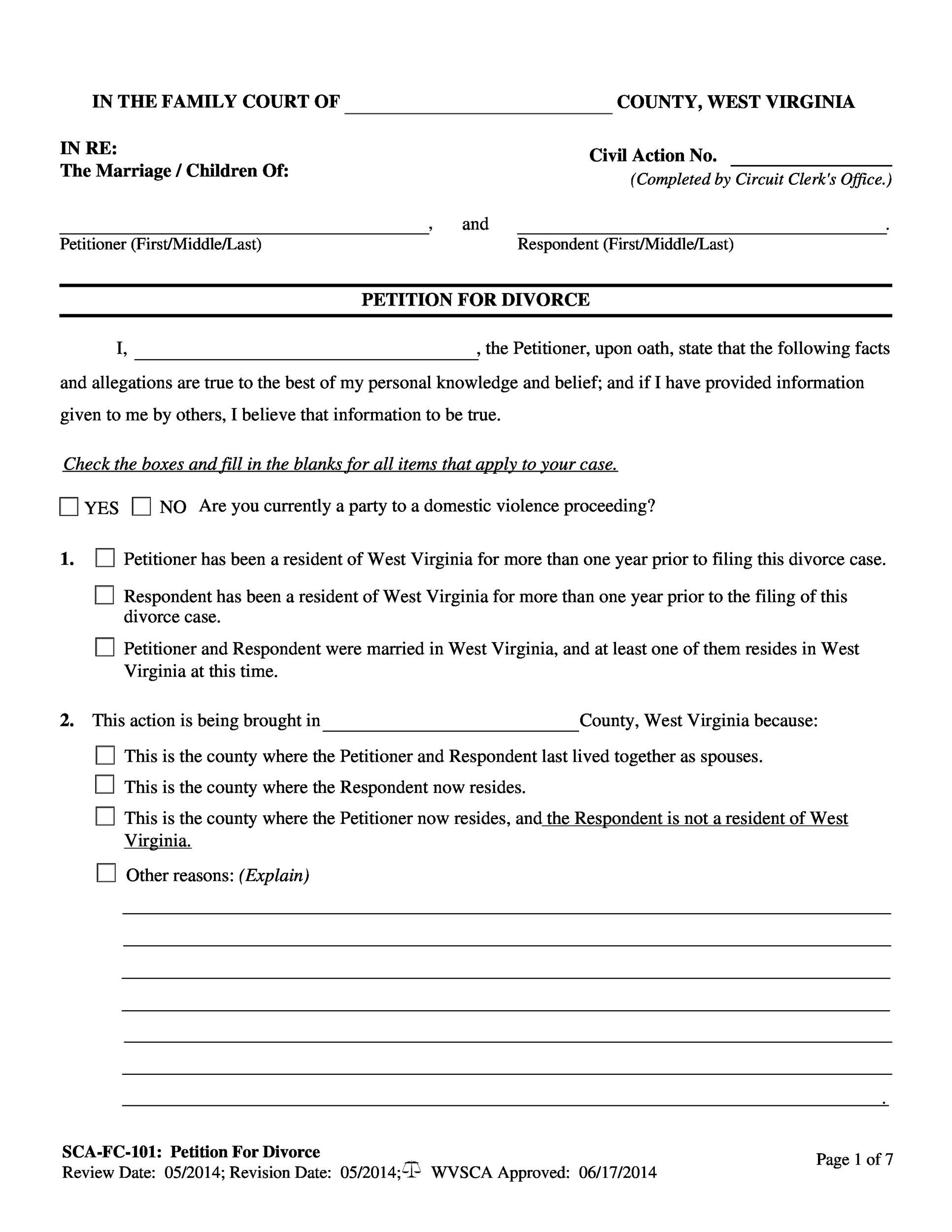 40 Free Divorce Papers Printable TemplateLab