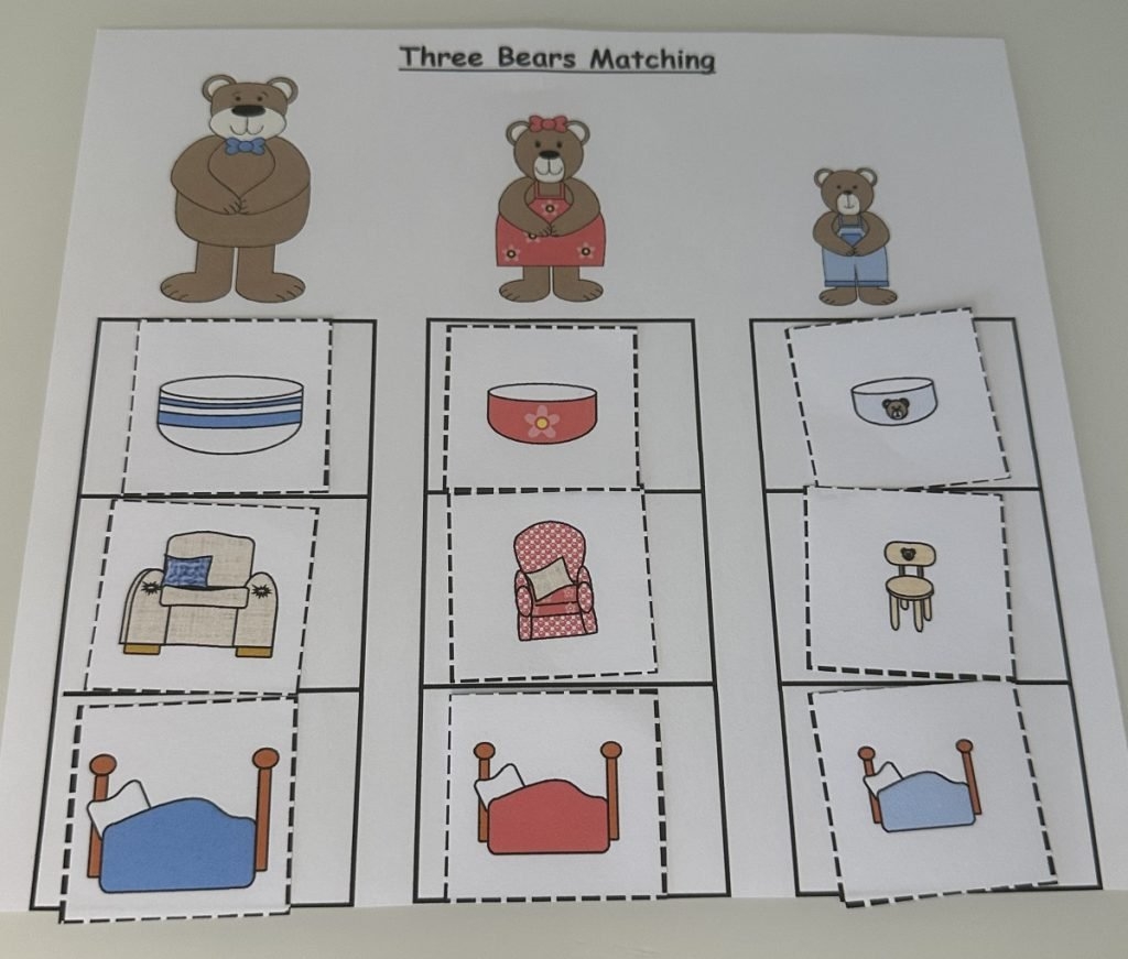 Goldilocks And The Three Bears Printable