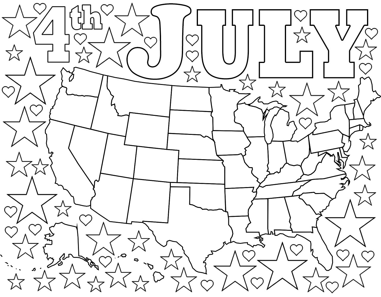 Fourth Of July Printable Coloring Pages