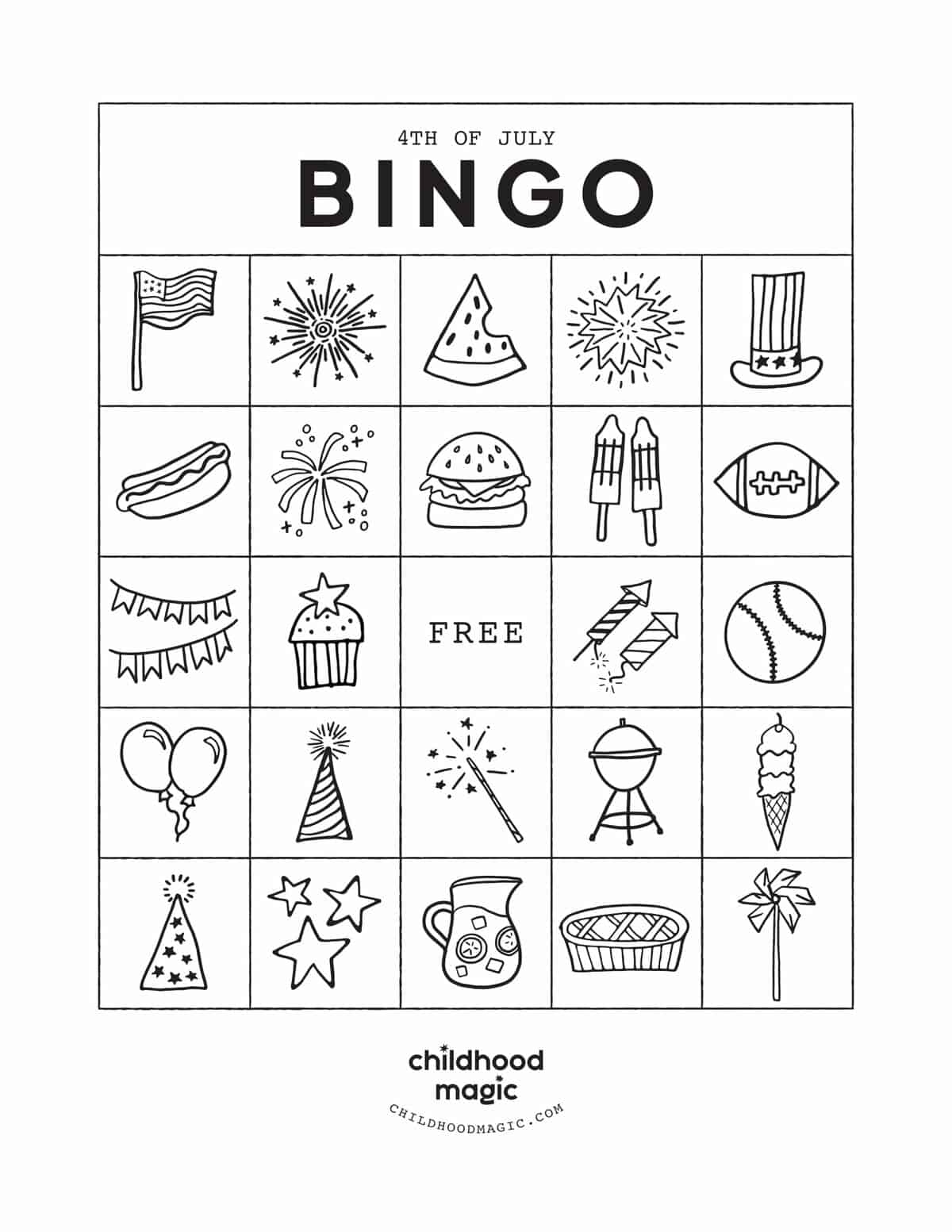 Free Printable 4Th Of July Bingo