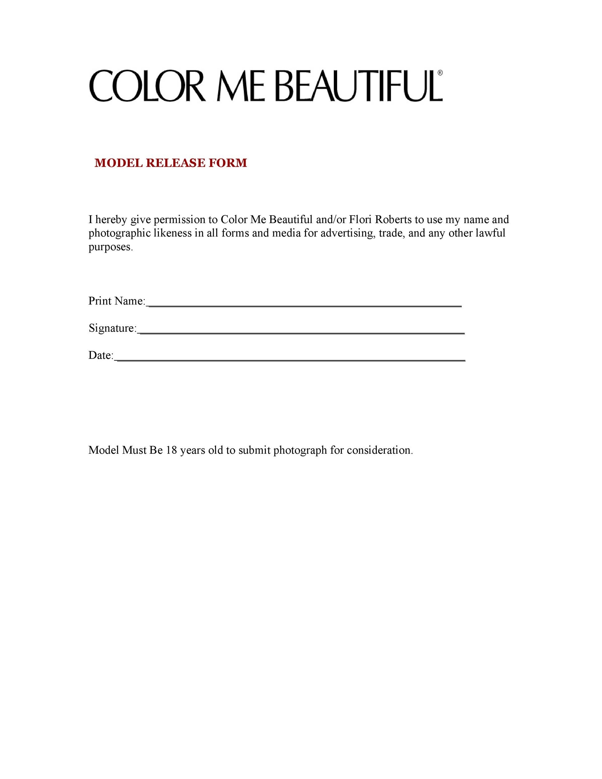 50 Best Model Release Forms Free Templates TemplateLab