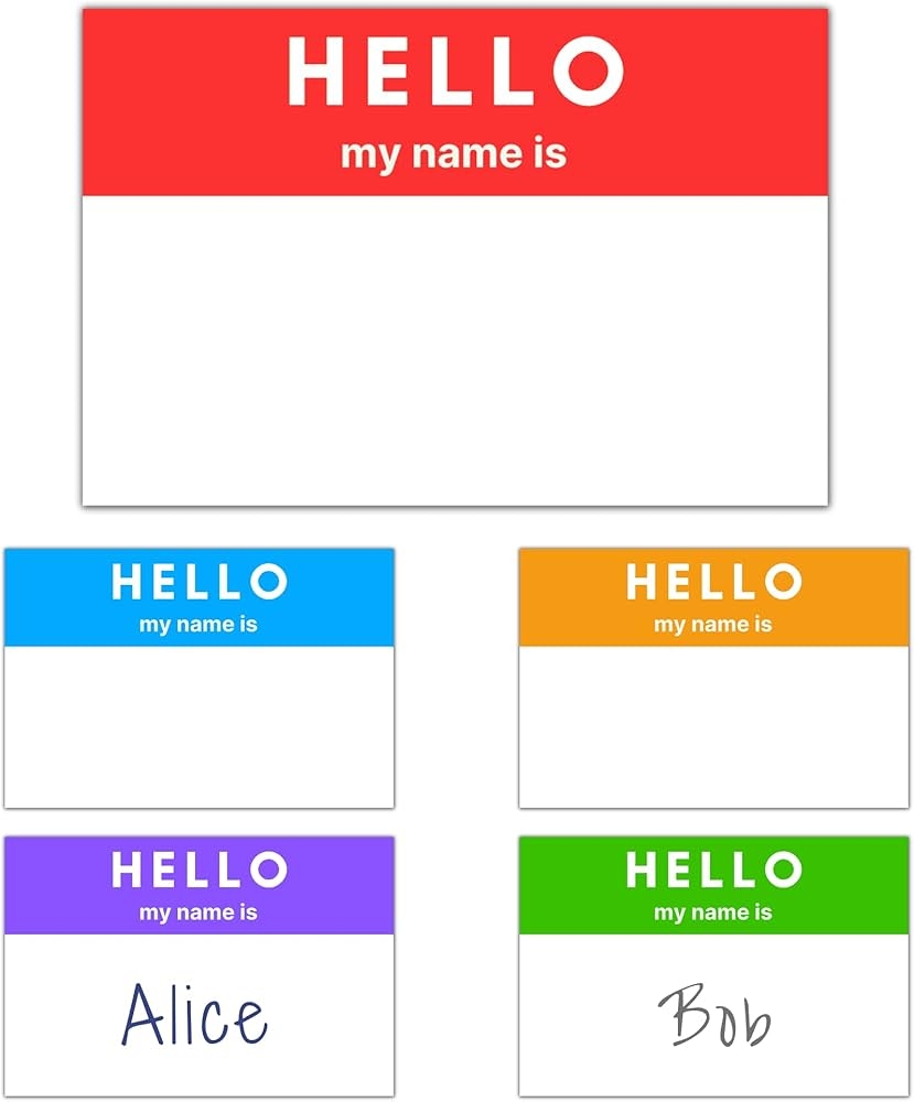 500 St ck Hello My Name Is Sticker Namensschilder Aufkleber 75 X 50 Mm 5 Farben Amazon de B robedarf Schreibwaren