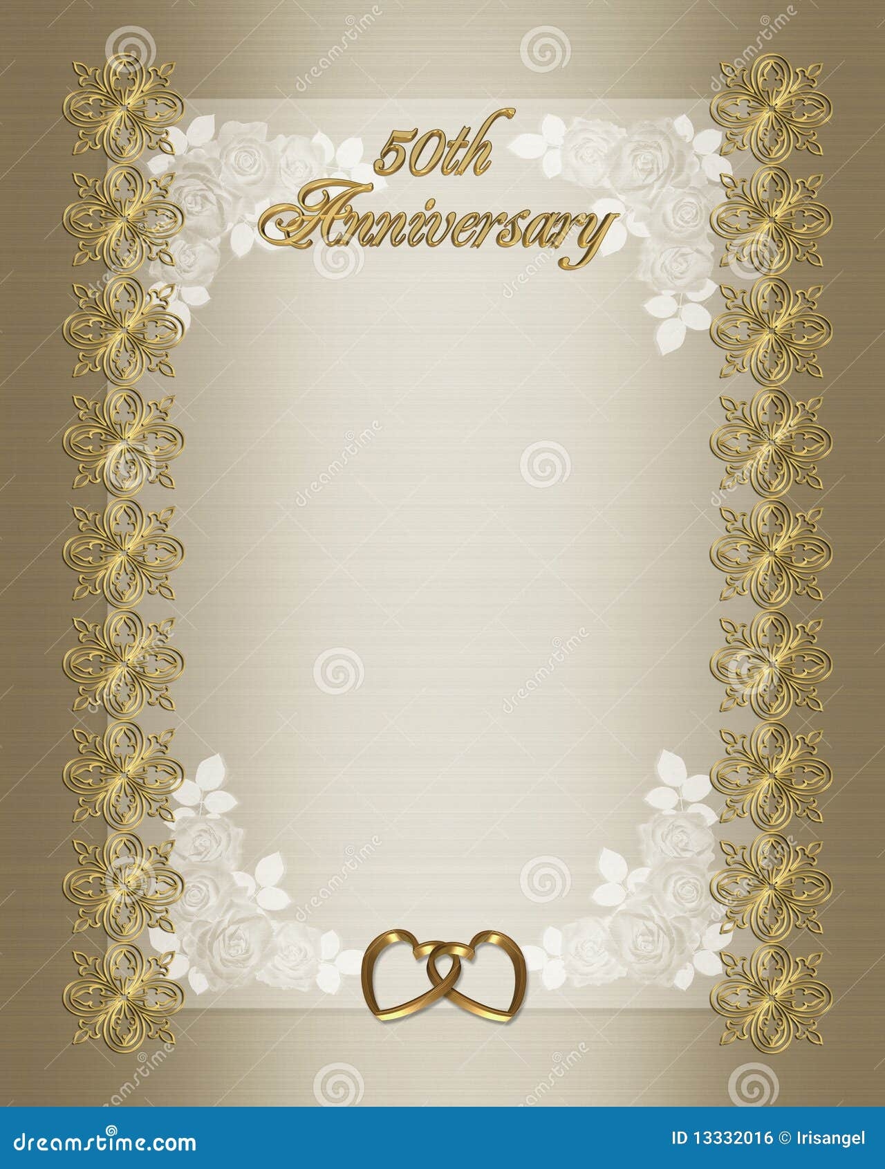 50th Wedding Anniversary Invitation Template Stock Illustration Illustration Of Pretty Invitation 13332016