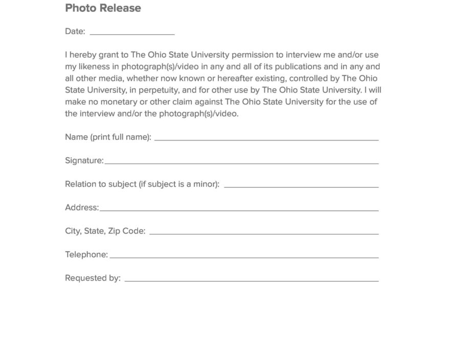 53 Standard Photo Release Forms Free TemplateLab