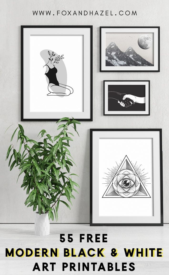 55 More Free Black And White Art Printables Fox Hazel
