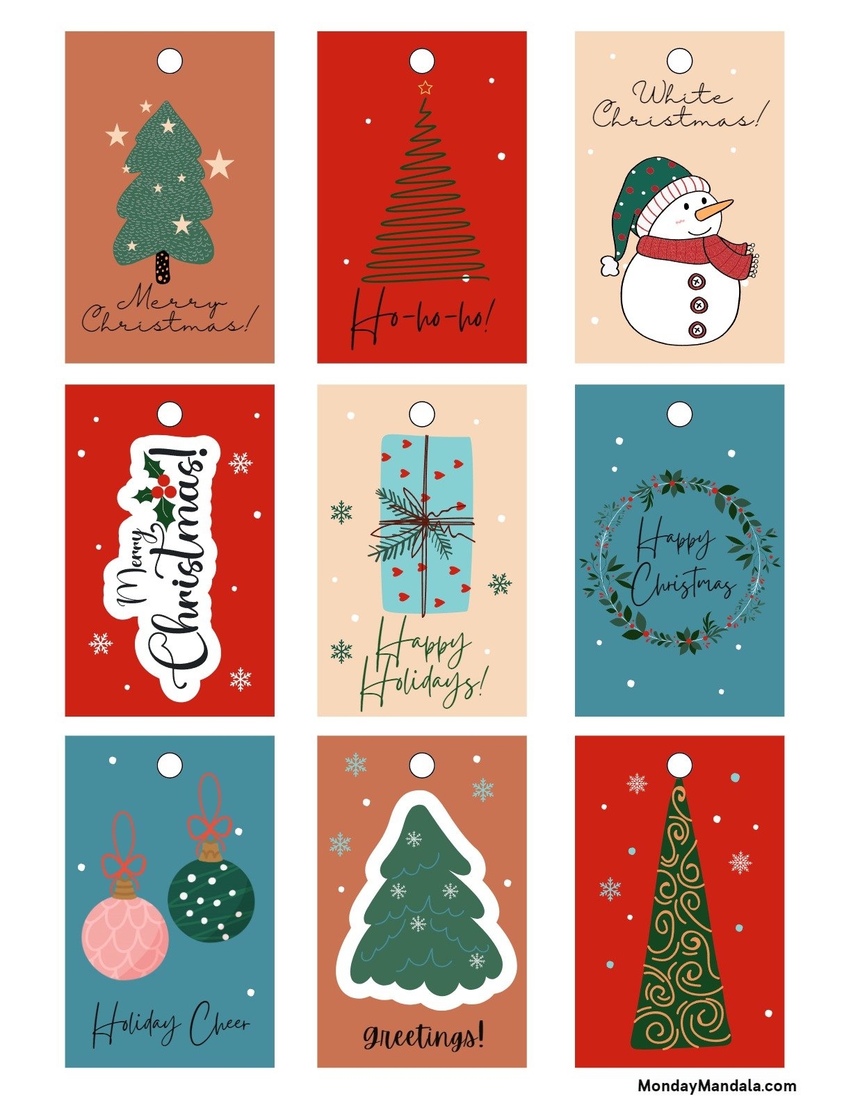 550 Printable Christmas Gift Tags Free PDF Templates 