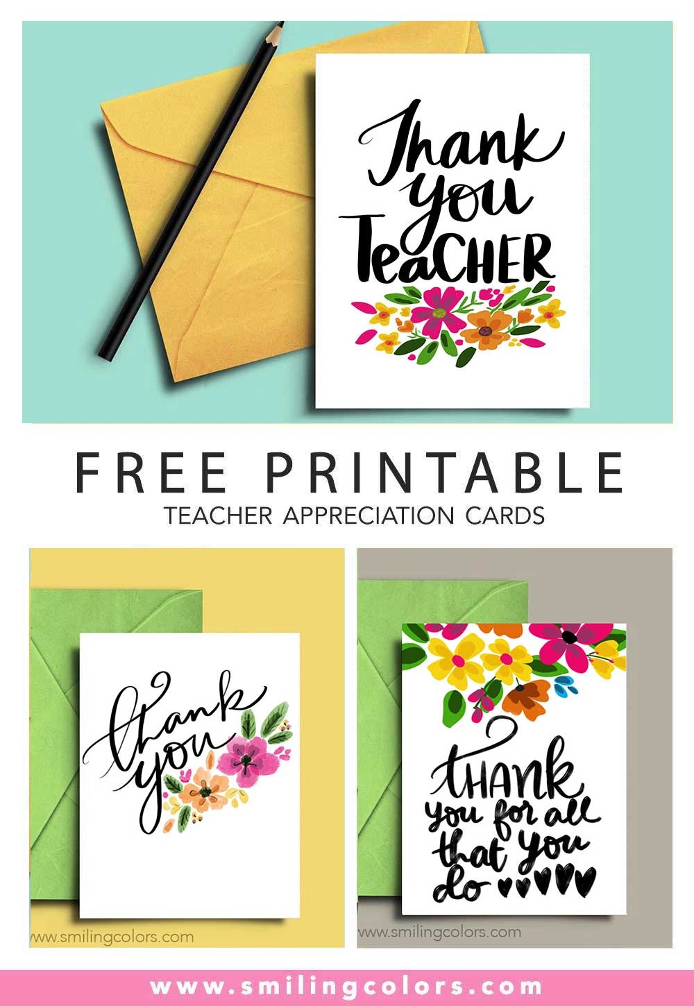 Printable Thank You Cards For Teachers Printable Thank You Cards For Teachers
