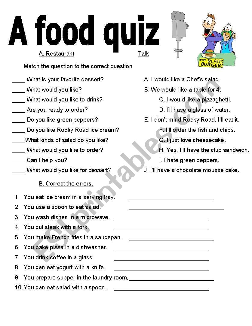 Printable Nutrition Quiz For Adults