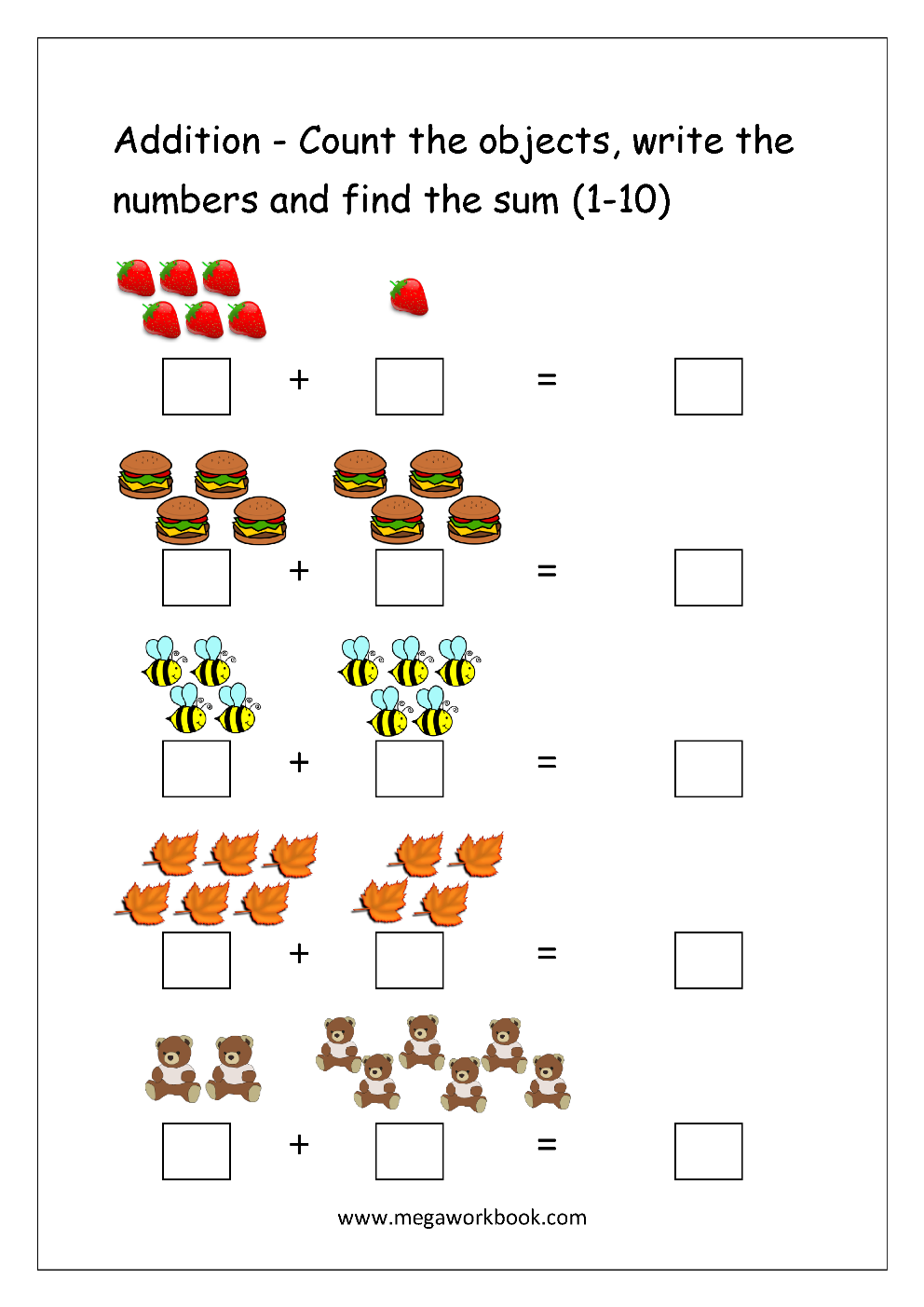 Free Printable Worksheets Adding With Drawings