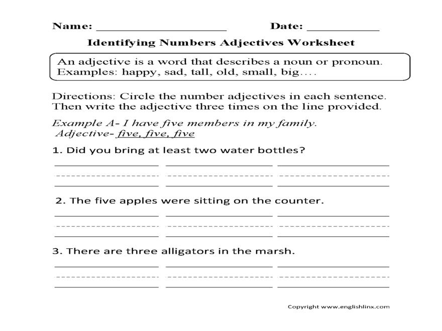 Adjectives Worksheets Regular Adjectives Worksheets
