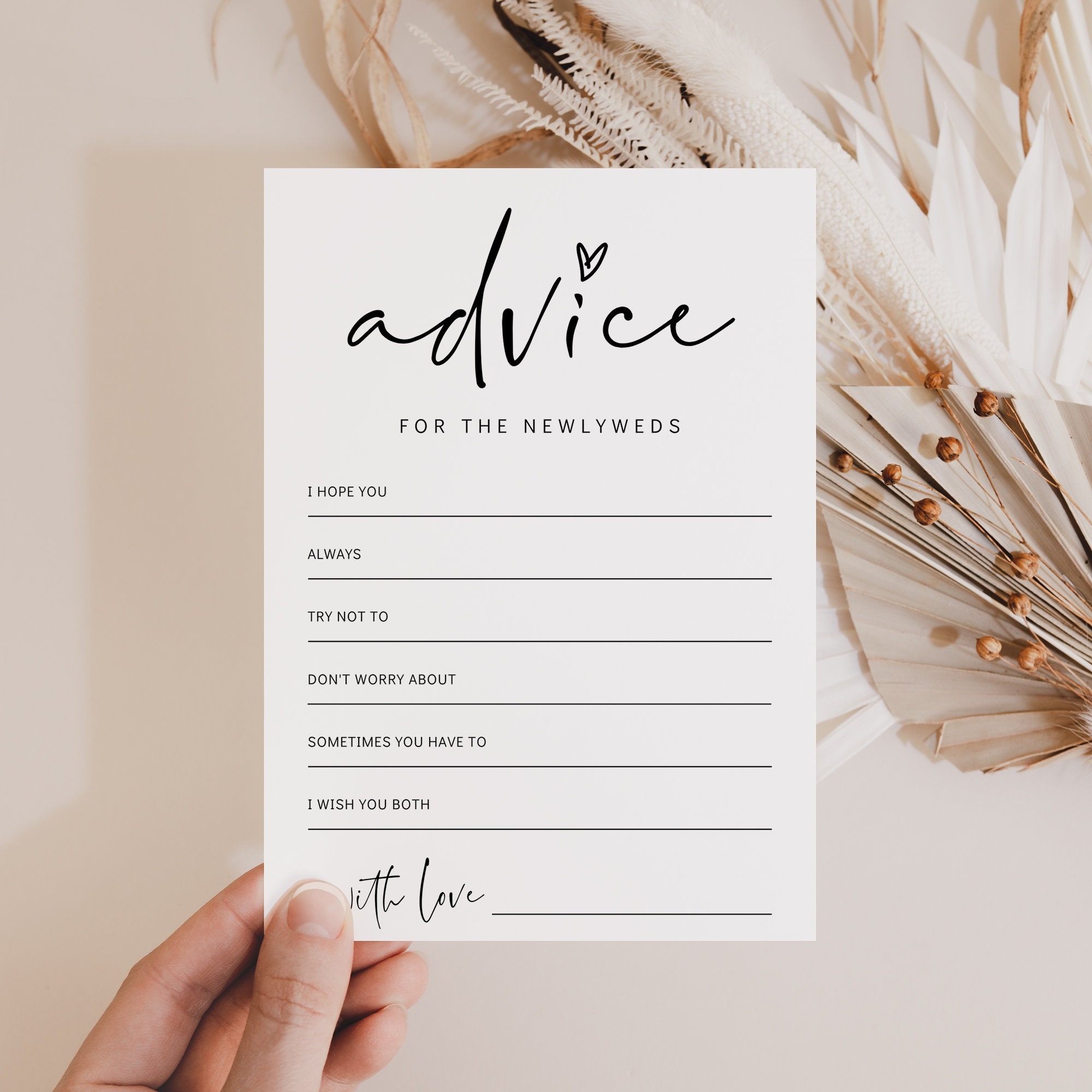 Advice For The Bride And Groom Card Printable Advice Cards Wedding Bridal Shower Advice Cards 4 Sizes Canva Templates 86 Etsy UK