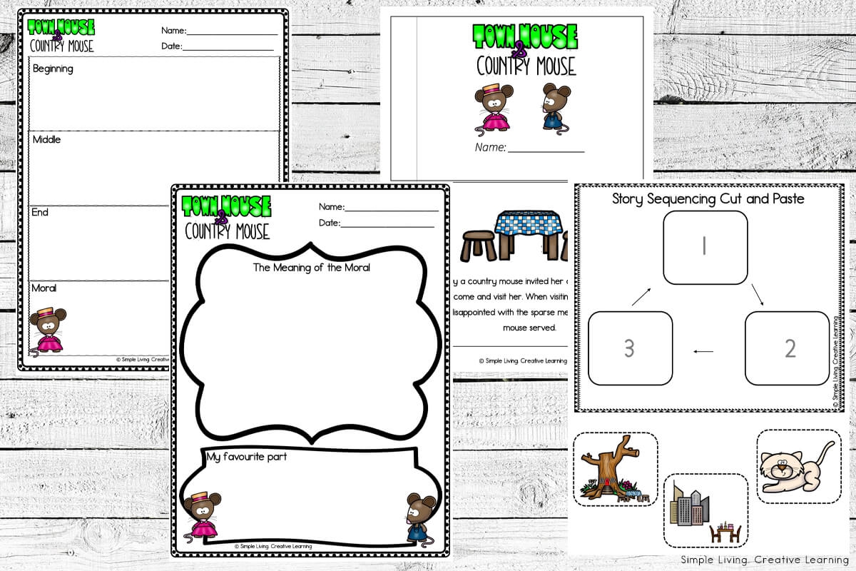 Aesop s Fables Town Mouse And Country Mouse Printables Simple Living Creative Learning