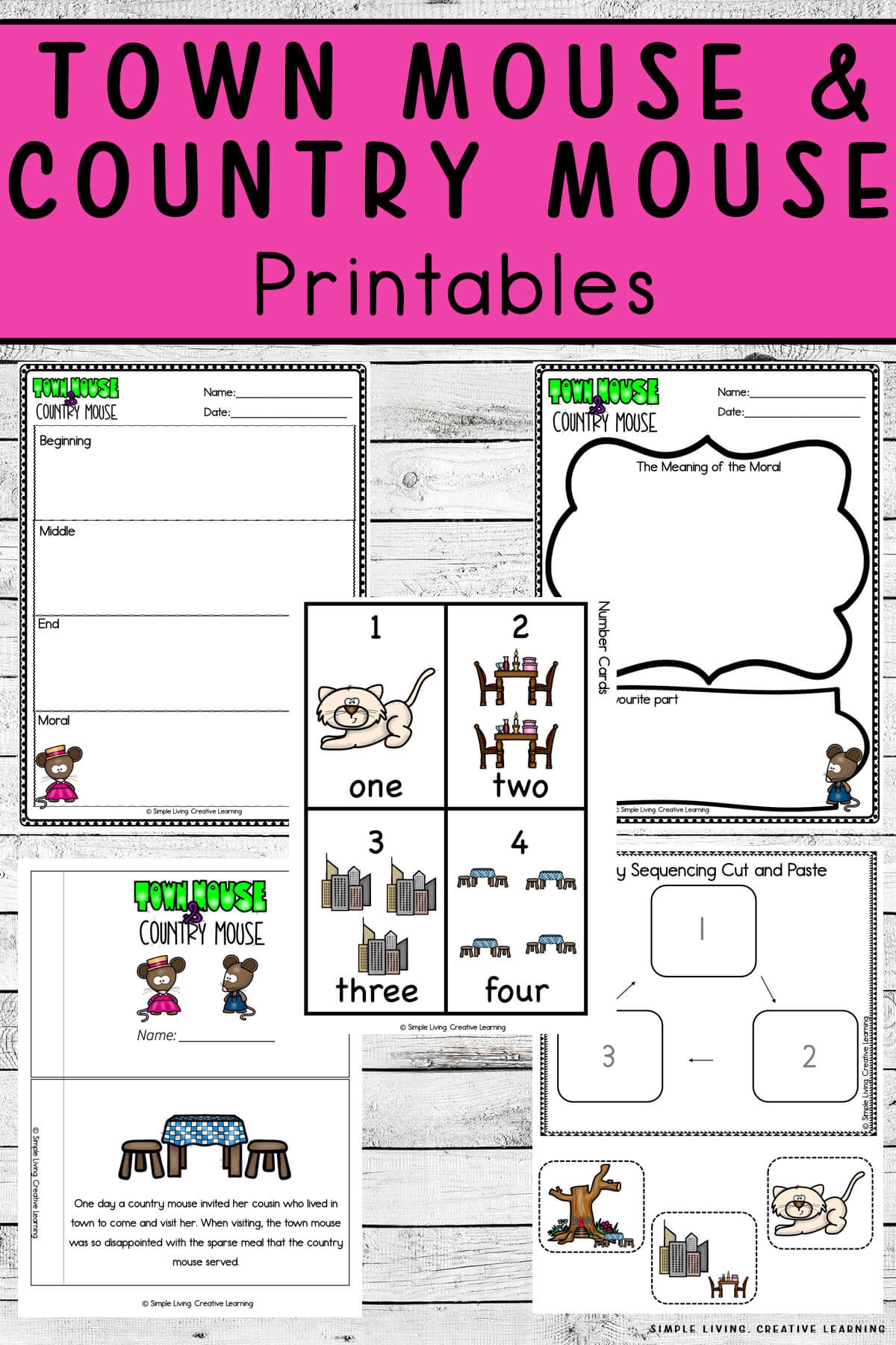 Aesop s Fables Town Mouse And Country Mouse Printables Simple Living Creative Learning