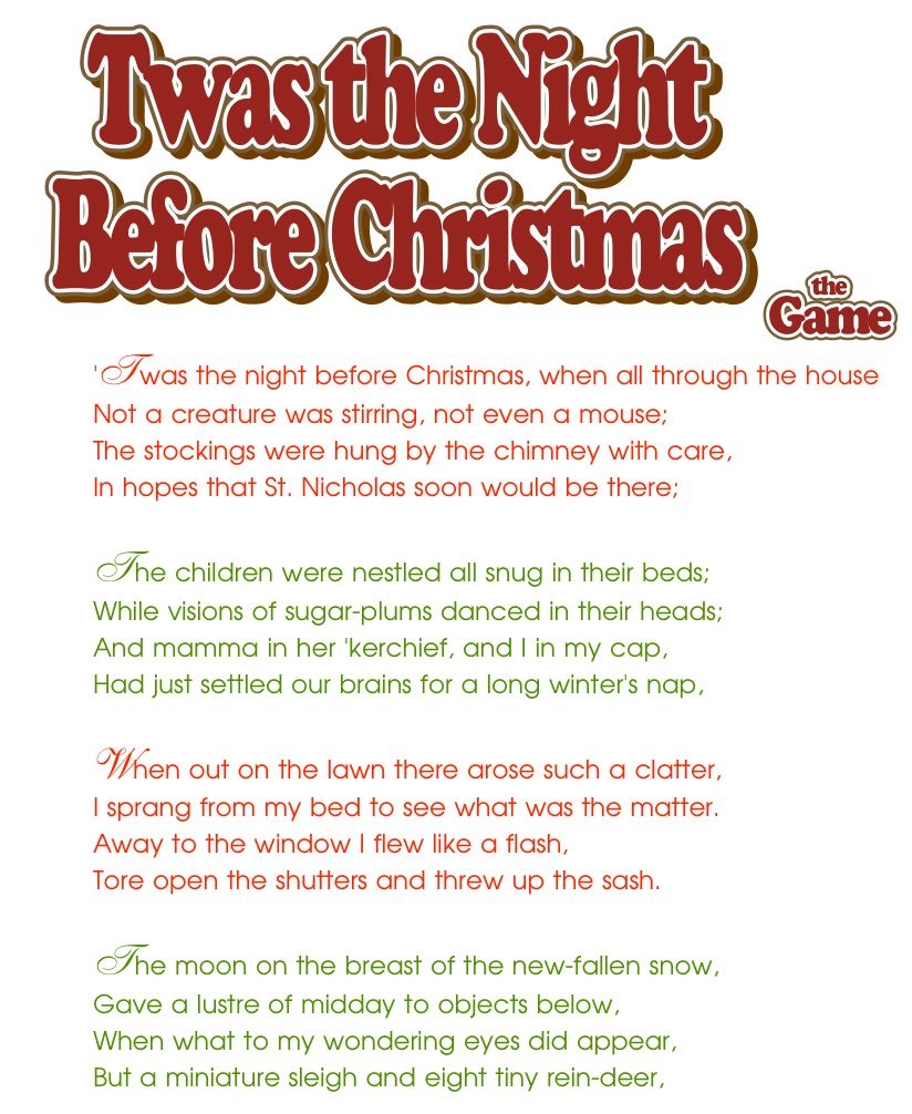 Printable Twas The Night Before Christmas