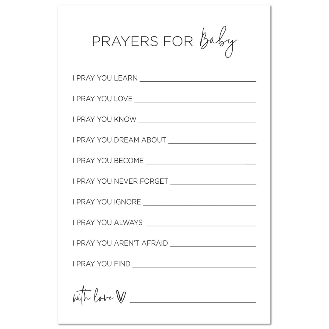 Prayers For Baby Free Printable
