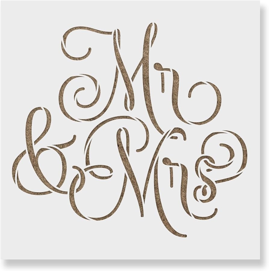 Amazon Mr And Mrs Wedding Label Stencil Wedding Art Create Cherished Memories With Wedding Stencils Wedding Wall Decorations