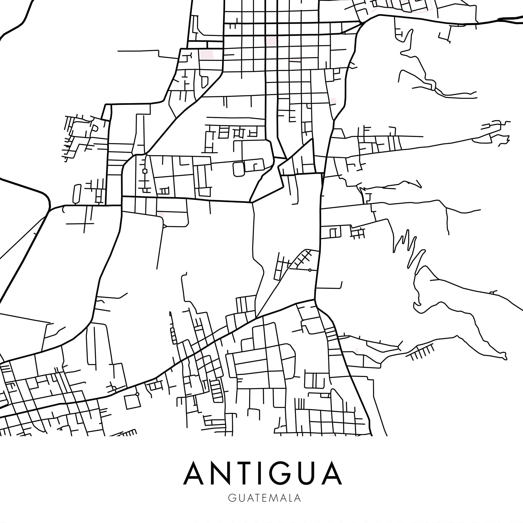 Printable Map Of Antigua Guatemala
