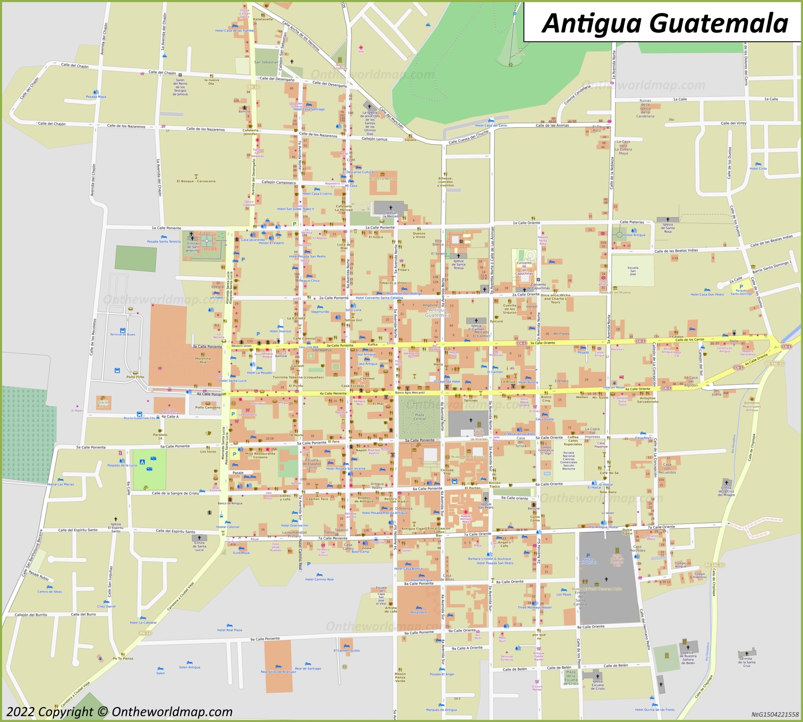 Antigua Guatemala Map Guatemala Detailed Maps Of Antigua Guatemala
