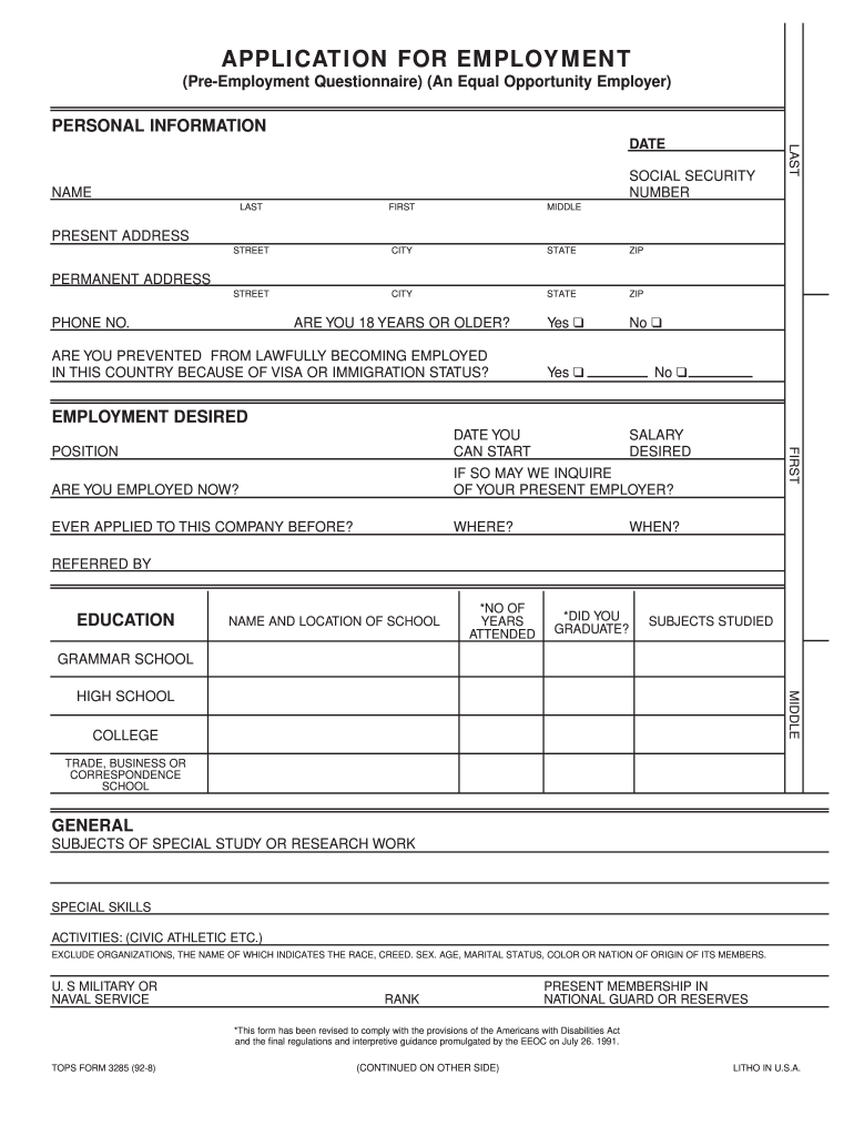 Printable Job Applications Near Me