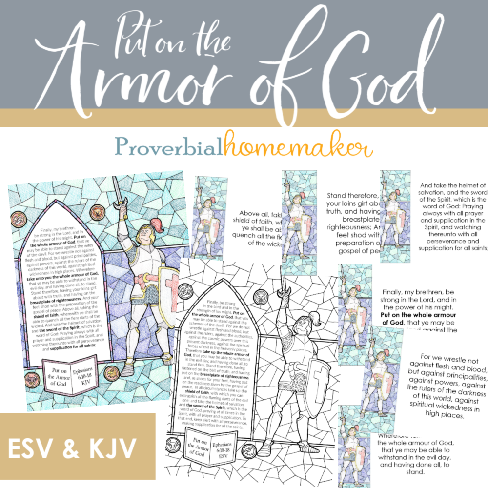 Armor Of God Printable Scripture Pack Proverbial Homemaker